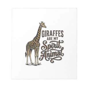 Giraffes Are My Spirit Animal Vintage Shirt Design Notepad