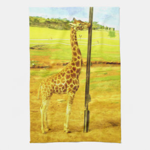 Giraffes Are So Cool Watercolour, Tea Towel