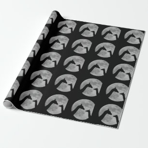Giraffes At Fullmoon Night Wrapping Paper