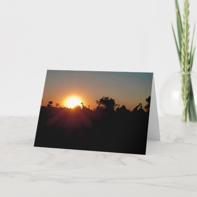 GIRAFFES AT SUNSET CARD (Front)