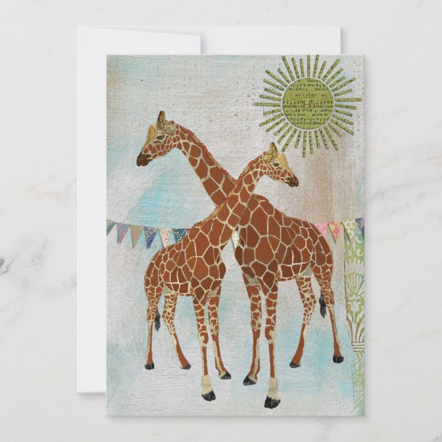 Giraffes Baby Shower Sunshine Invitation (Front)