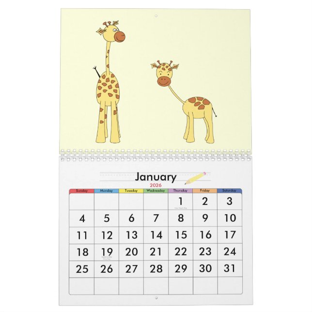 Giraffes Calendar 2013. Cute Cartoons (Jan 2026)
