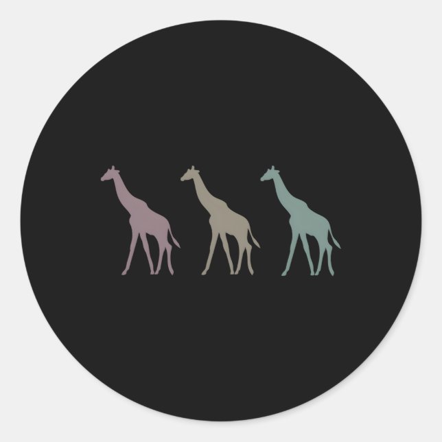 Giraffes Classic Round Sticker (Front)
