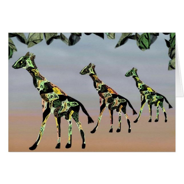 Giraffes Family Habitat Cards (Front Horizontal)