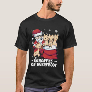 Giraffes For Everybody Santa Christmas Giraffe Fun T-Shirt