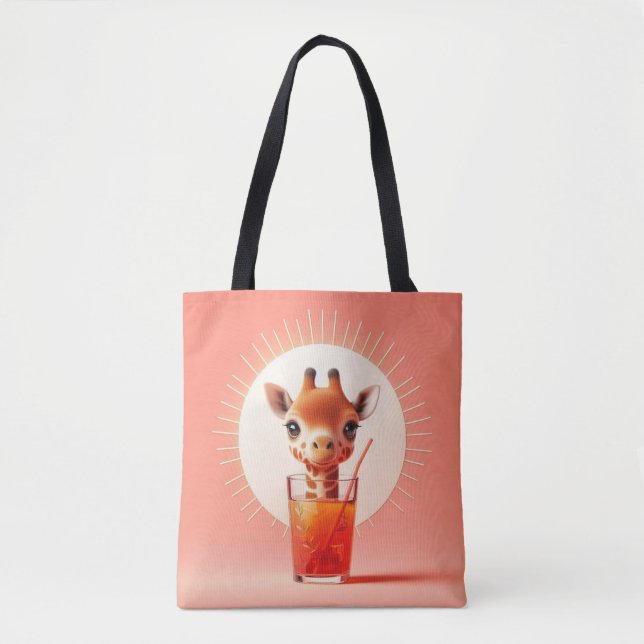 Giraffe's Happy Hour Tote Bag (Front)