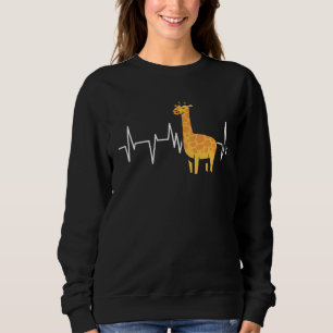 Giraffes Heartbeat ECG Giraffe African Animals Sweatshirt