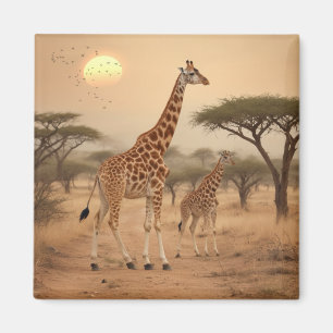 Giraffes in Africa Magnet