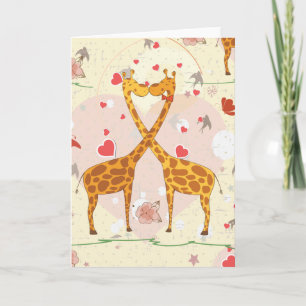 Giraffes in Love Card