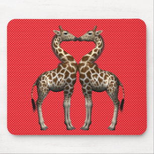 Giraffes In Love Mouse Pad