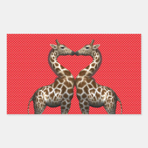 Giraffes In Love Rectangular Sticker