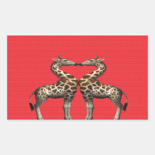 Giraffes In Love Rectangular Sticker
