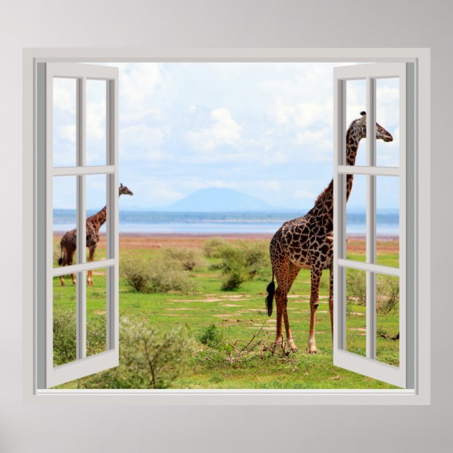 Giraffes in Serengeti Poster (Front)