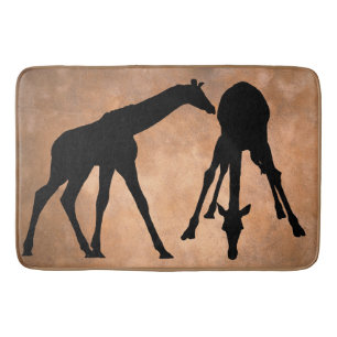 GIRAFFES IN SILHOUETTE BATH MAT