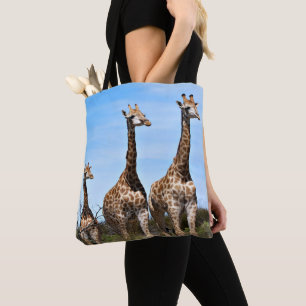 Giraffes in Sunlit Stroll Tote Bag