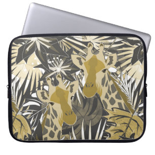 Giraffes in the night forest. laptop sleeve