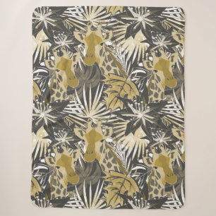 Giraffes in the night forest. sherpa blanket