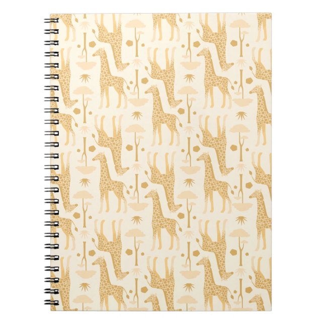 Giraffes in the Savannah in Yellow Notebook (Front)