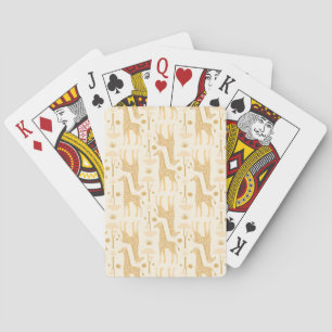 Giraffes in the Savannah in Yellow Playing Cards