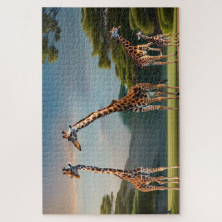 Giraffes In The Trees Jigsaw Puzzle