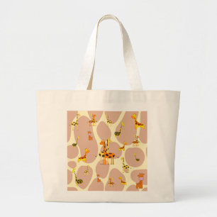 Giraffes Large Tote Bag