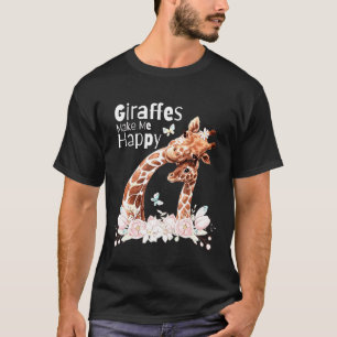 Giraffes Make Me Happy Giraffe Mom Baby Giraffe T-Shirt