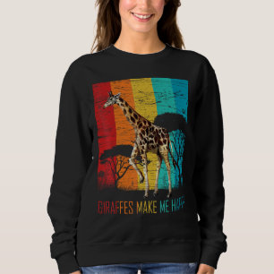 Giraffes Make Me Happy Zoo Keeper Animal Giraffe Sweatshirt
