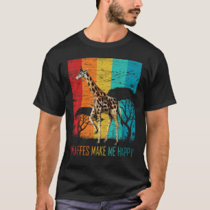 Giraffes Make Me Happy Zoo Keeper Animal  Giraffe T-Shirt