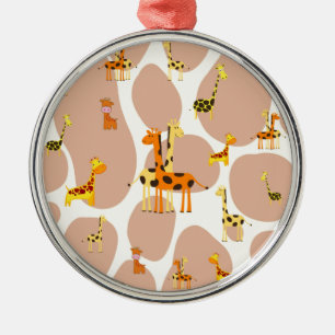 Giraffes Metal Tree Decoration