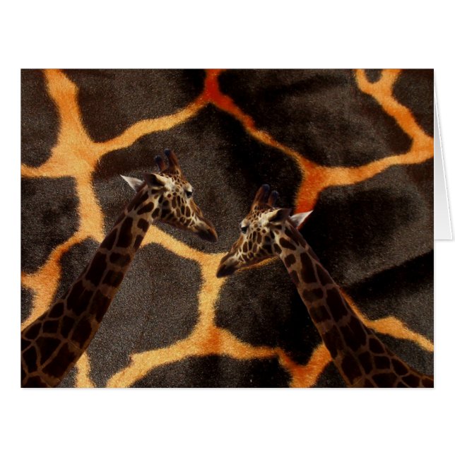 Giraffes On Giraffe Background, (Front Horizontal)