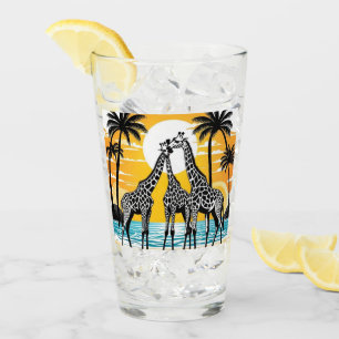 Giraffes on the Beach Glass