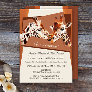 Giraffes Safari Zoo After Wedding Invitation