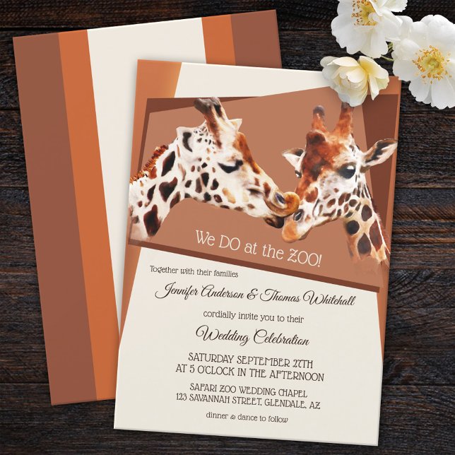 Giraffes Safari Zoo Wedding Invitation (Creator Uploaded)
