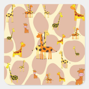 Giraffes Square Sticker