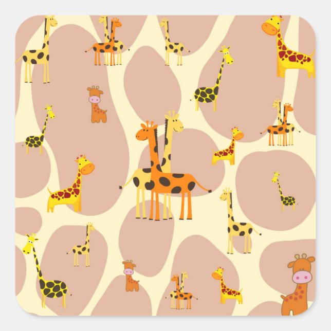 Giraffes Square Sticker (Front)