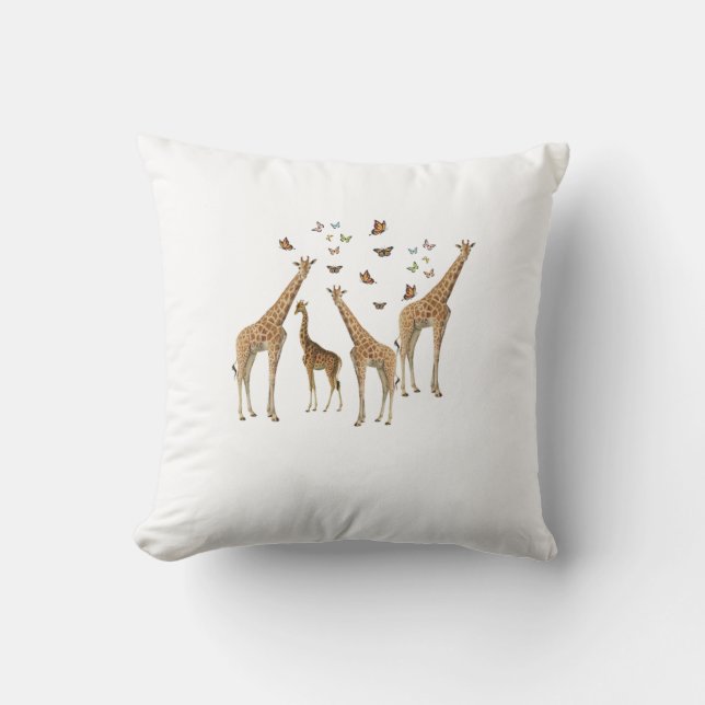 Giraffes Throw Pillow by Posh Little Finds (Front)