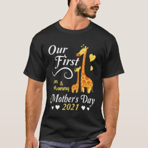 Giraffes Together Son And Mummy Our First Mothers  T-Shirt