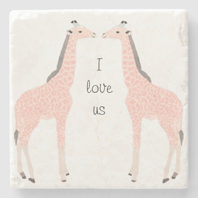 Giraffes Trinket Box Stone Coaster (Front)
