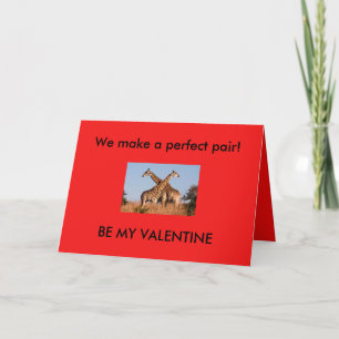 Giraffes Valentines Day Card