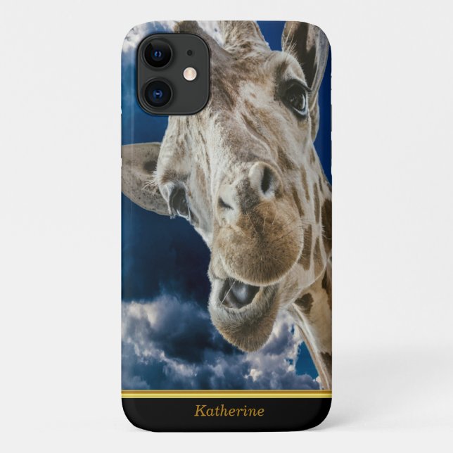 Giraffes with a cute Hilarious face 11 Case-Mate iPhone Case (Back)