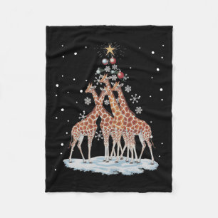 Giraffes Xmas Tree Giraffe Christmas Tree Merry Ch Fleece Blanket