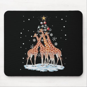 Giraffes Xmas Tree Giraffe Christmas Tree Merry Ch Mouse Pad