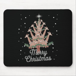 Giraffes Xmas Tree Giraffe Christmas Tree Merry Ch Mouse Pad