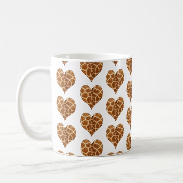 Giraffic Hearts Tiled Pattern Coffee Mug (Left)