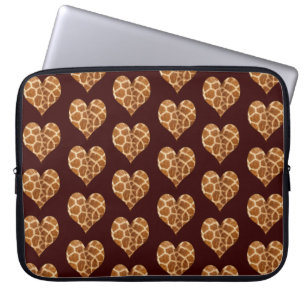 Giraffic Hearts Tiled Pattern Laptop Sleeve