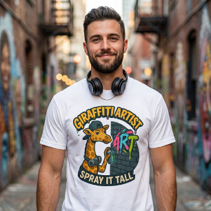 Giraffiti Artist T-Shirt – Funny Graffiti Giraffe 
