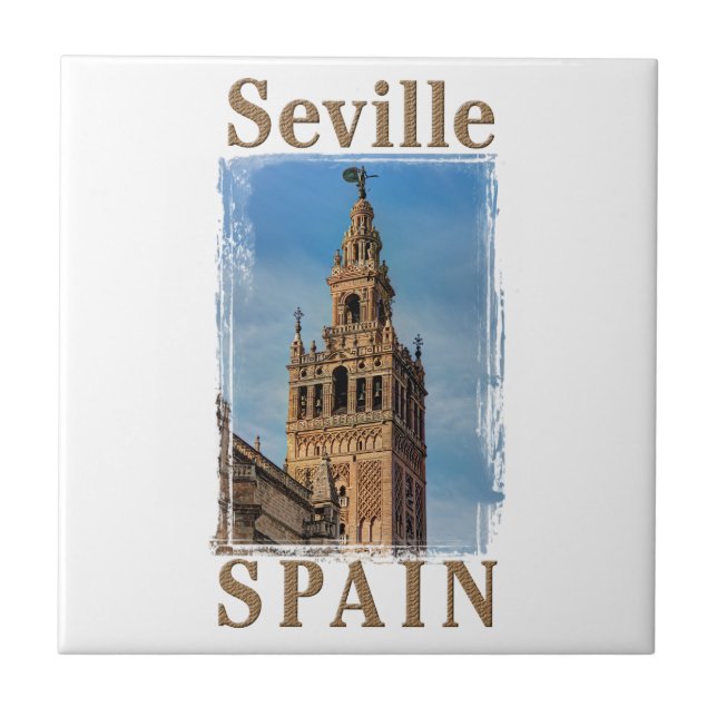 Giralda Bell Tower, Seville, Spain Ceramic Tile (Front)