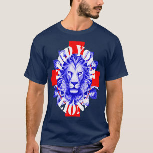 Gird Your Lions England Coach Fun Idiom White Text T-Shirt