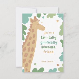Giriffic Giraffe Classroom Valentine Card
