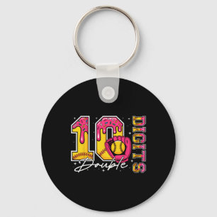 Girl 10 Double Digits 10th Birthday Ice Cream Soft Key Ring